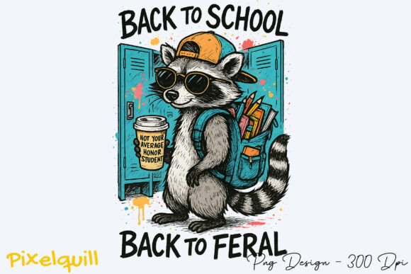 Back to School Back to Feral Raccoon PNG: A Whimsical Design for Educators and Enthusiasts