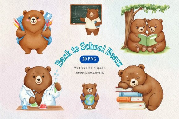 Back to School Bear Clipart: A Versatile Asset for Educators and Creators