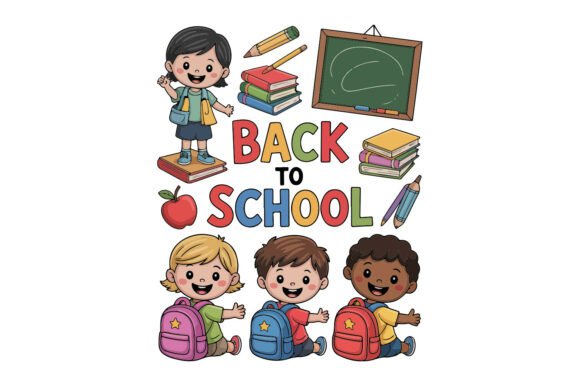 Back to School Cheerful Clipart Design