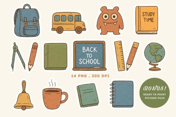 Back to School Clipart and Stickers: A Cozy Classroom Vibe for Your Creative Projects