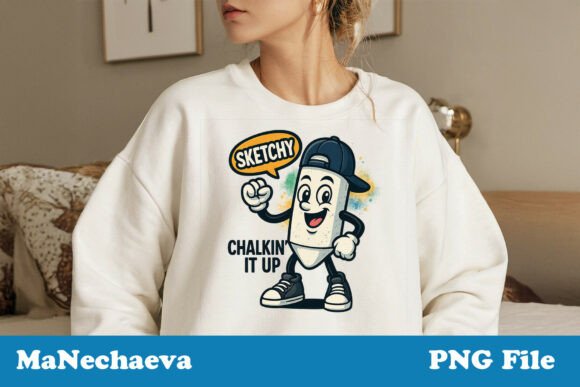 Back to School Funny Chalk Character PNG