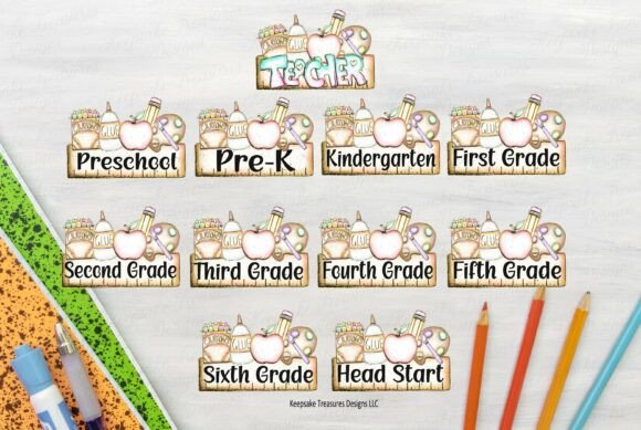 Back to School Grade Name Plate PNG