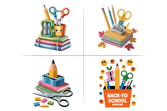 Back to School Supplies Clipart Design: Enhancing Creative Projects with Professional Assets