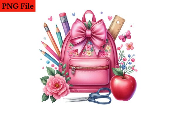 Personalized Back to School Girl PNG