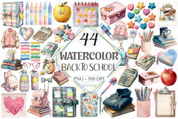 Preppy Back to School Clipart Bundle: A Versatile Resource for Creative Projects