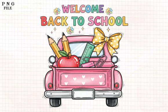 Welcome Back to School Truck PNG