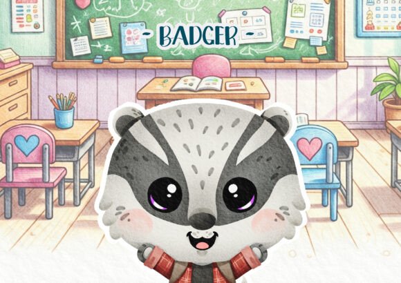 Woodland Back to School, Badger Poster: A Versatile Design Asset for Modern Creators