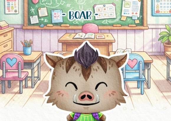 Woodland Back to School, Boar Poster: A Versatile Design for Creative Projects