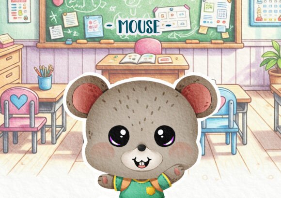 Woodland Back to School Mouse Poster: A Versatile Design for Creative Projects
