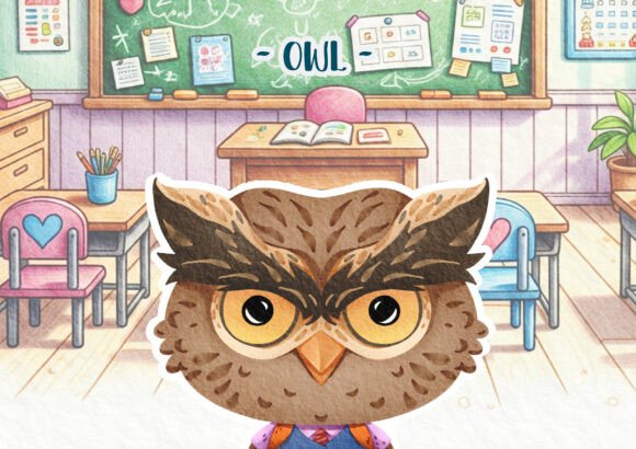 Woodland Back to School Owl Poster: A Versatile Design for Creative and Educational Use