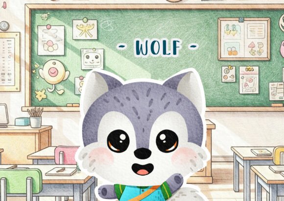 Woodland Back to School Wolf Poster: A Versatile Design for Creative Projects
